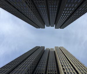 Preview wallpaper skyscrapers, bottom view, sky