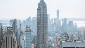Preview wallpaper skyscrapers, buildings, aerial view, city, metropolis, cityscape