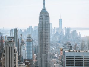 Preview wallpaper skyscrapers, buildings, aerial view, city, metropolis, cityscape