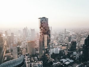 Preview wallpaper skyscrapers, buildings, architecture, modern, urban, tower, mirror