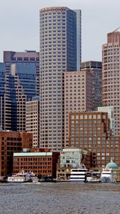 Preview wallpaper skyscrapers, buildings, architecture, towers, sea