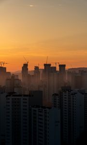 Preview wallpaper skyscrapers, buildings, architecture, sunset, sky