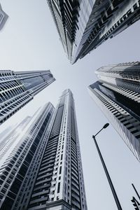 Preview wallpaper skyscrapers, buildings, architecture, sky, bottom view