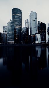 Preview wallpaper skyscrapers, buildings, architecture, water, reflection