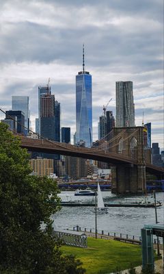 240x400 Wallpaper skyscrapers, buildings, bridge, new york, usa, city