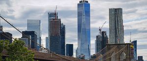 Preview wallpaper skyscrapers, buildings, bridge, new york, usa, city