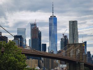 Preview wallpaper skyscrapers, buildings, bridge, new york, usa, city