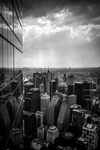 Preview wallpaper skyscrapers, buildings, bw, city