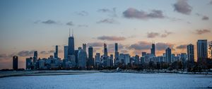 Preview wallpaper skyscrapers, buildings, city, sea, chicago, usa