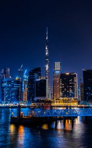 Preview wallpaper skyscrapers, buildings, city, night, architecture, backlight, dark