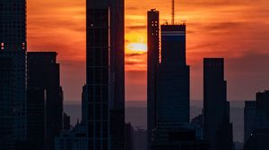 Preview wallpaper skyscrapers, buildings, city, twilight