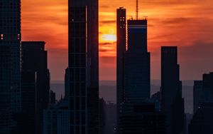 Preview wallpaper skyscrapers, buildings, city, twilight