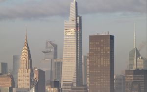 Preview wallpaper skyscrapers, buildings, fog, city