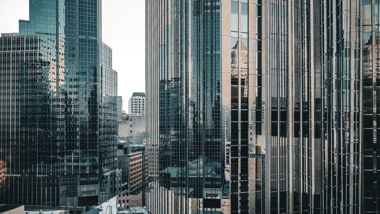 Wallpaper skyscrapers, buildings, mirrored, architecture