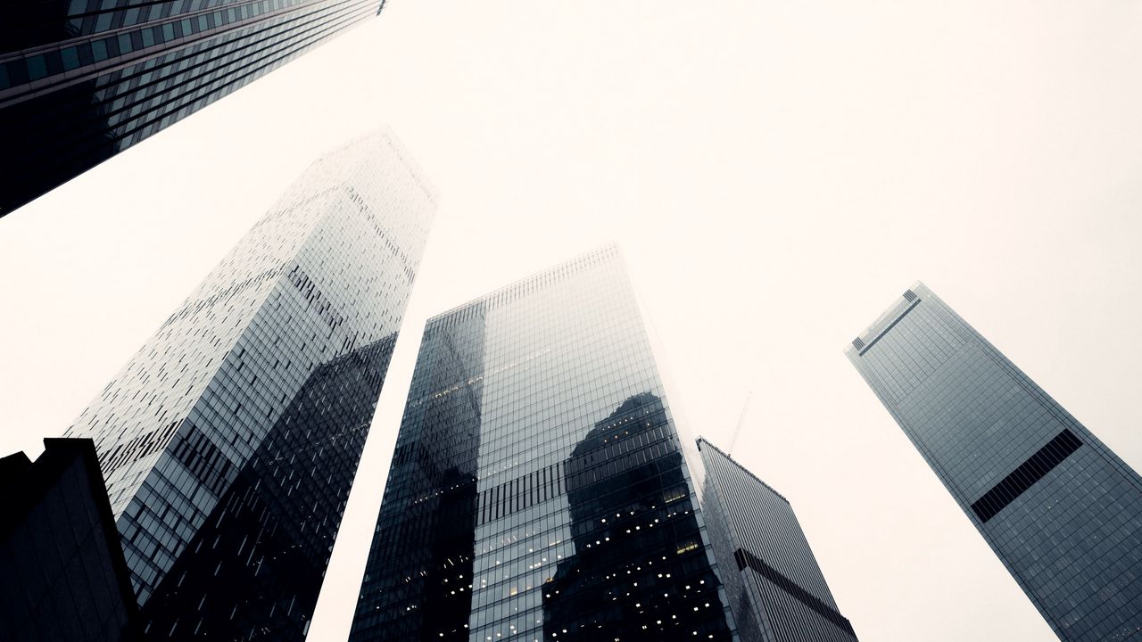 Wallpaper skyscrapers, buildings, sky, light, architecture