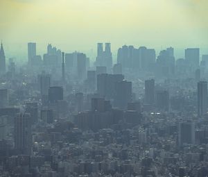 Preview wallpaper skyscrapers, buildings, smog, city