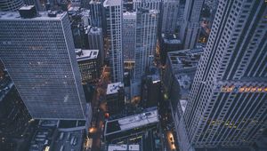 Preview wallpaper skyscrapers, buildings, top view