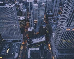 Preview wallpaper skyscrapers, buildings, top view