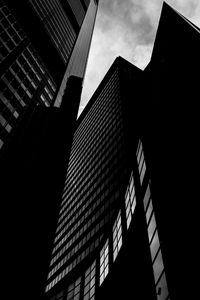 Preview wallpaper skyscrapers, buildings, windows, bottom view, light, black