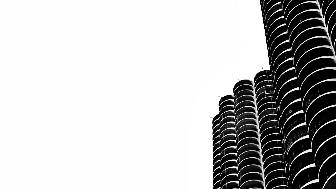 Wallpaper skyscrapers, bw, minimalism, buildings