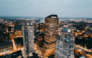 Preview wallpaper skyscrapers, city, aerial view, buildings, architecture