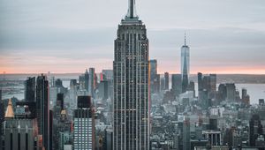 Preview wallpaper skyscrapers, city, aerial view, buildings, architecture, new york