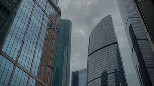 Preview wallpaper skyscrapers, city, buildings, bottom view