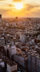 Preview wallpaper skyscrapers, city, top view