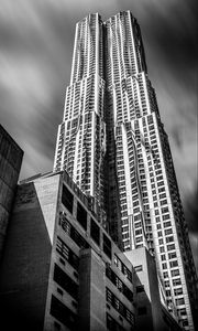 Preview wallpaper skyscrapers, houses, buildings, city, black and white