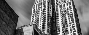 Preview wallpaper skyscrapers, houses, buildings, city, black and white