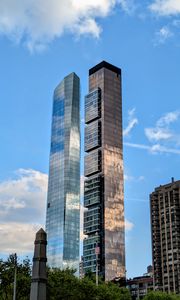 Preview wallpaper skyscrapers, mirrored, buildings, sky