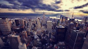 Preview wallpaper skyscrapers, new york, sky, top view