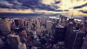 Preview wallpaper skyscrapers, new york, sky, top view