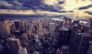 Preview wallpaper skyscrapers, new york, sky, top view