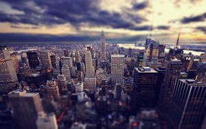 Preview wallpaper skyscrapers, new york, sky, top view