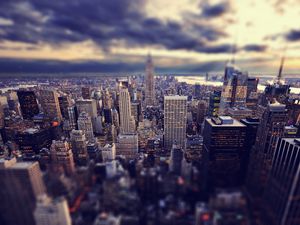 Preview wallpaper skyscrapers, new york, sky, top view