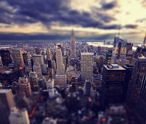 Preview wallpaper skyscrapers, new york, sky, top view