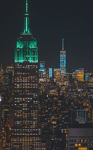 Preview wallpaper skyscrapers, night, buildings, architecture