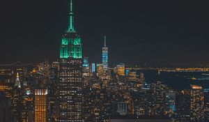 Preview wallpaper skyscrapers, night, buildings, architecture