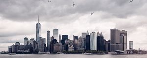 Preview wallpaper skyscrapers, panorama, megalopolis, new york, usa