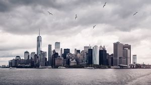 Preview wallpaper skyscrapers, panorama, megalopolis, new york, usa