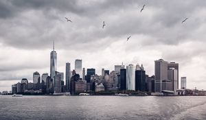 Preview wallpaper skyscrapers, panorama, megalopolis, new york, usa