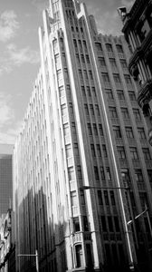 Preview wallpaper skyscrapers, sky, building, black white