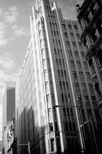 Preview wallpaper skyscrapers, sky, building, black white