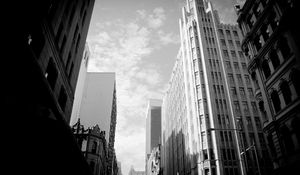 Preview wallpaper skyscrapers, sky, building, black white