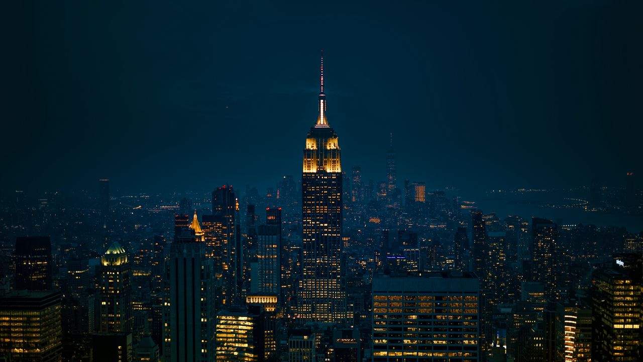 Wallpaper skyscrapers, tower, lights, city, buildings, night