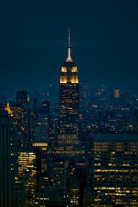 Preview wallpaper skyscrapers, tower, lights, city, buildings, night