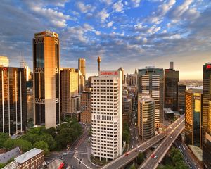 Preview wallpaper skyscrapers, tower, pier, australia, sydney