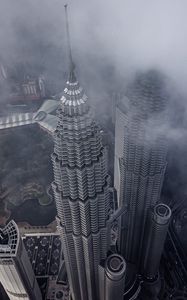 Preview wallpaper skyscrapers, towers, buildings, city, aerial view