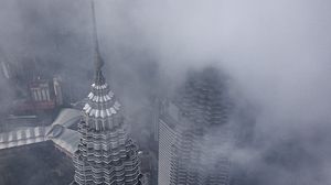 Preview wallpaper skyscrapers, towers, buildings, city, aerial view
